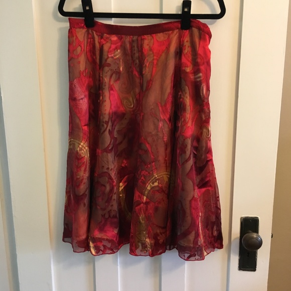 Red/Gold Coldwater Creek Skirt (NWT) - Picture 3 of 5
